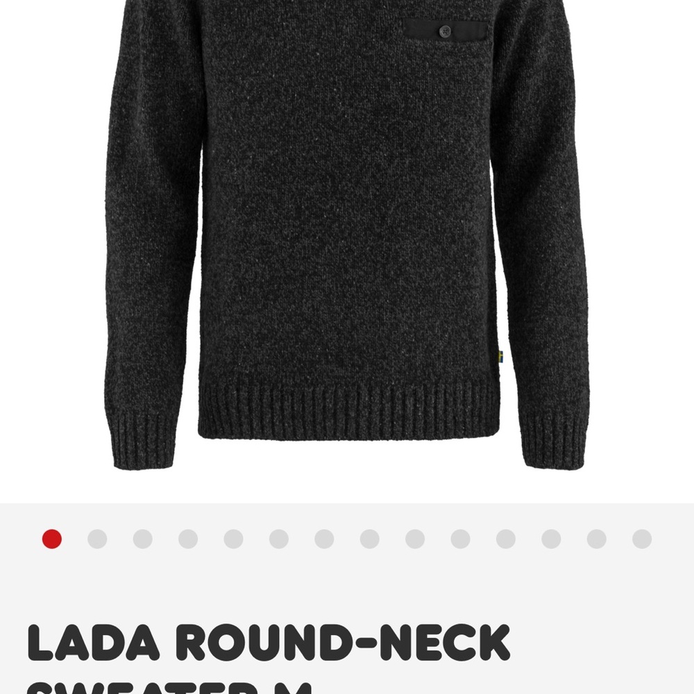 Fjallraven Black Crewneck Sweater Timeless Knit Design